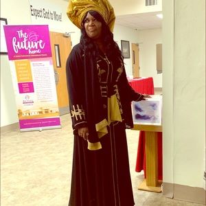 Black and hold tie dress